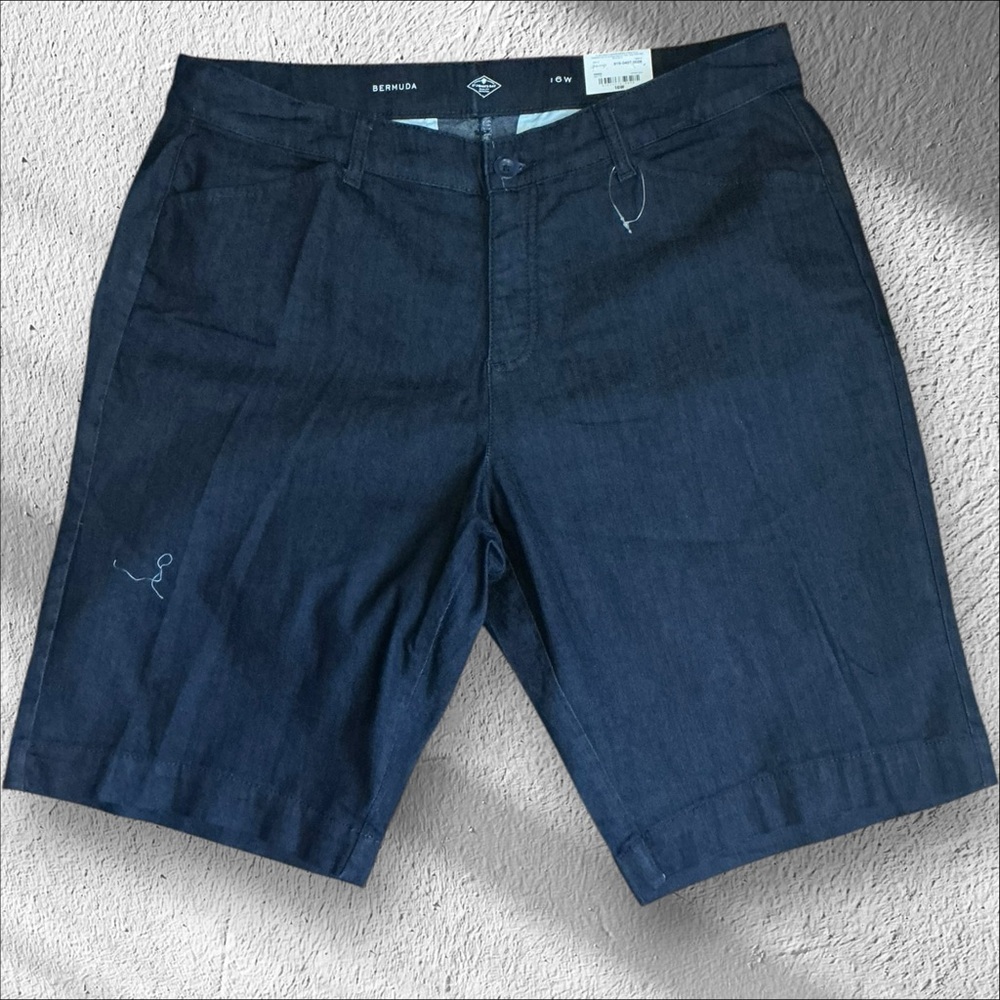 St. John's Bay Blue Bermuda Shorts Tailored Fit